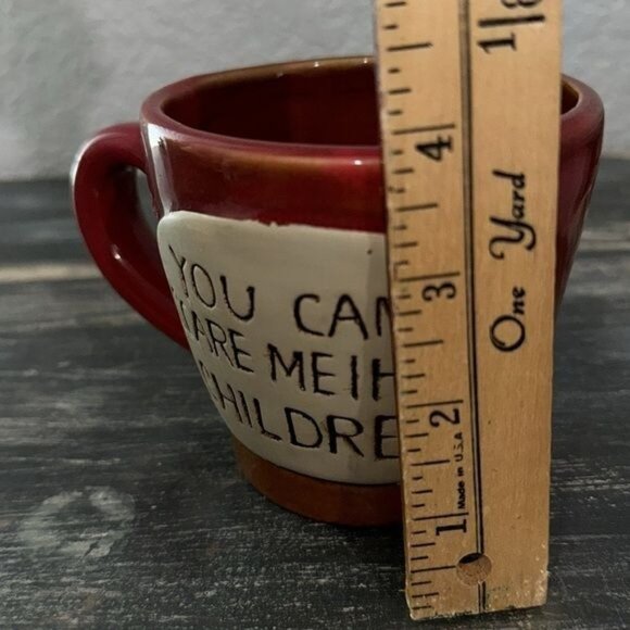 Funny Red Ceramic Coffee Mug With Quote "You Cant Scare Me I Have Children" - Picture 6 of 7